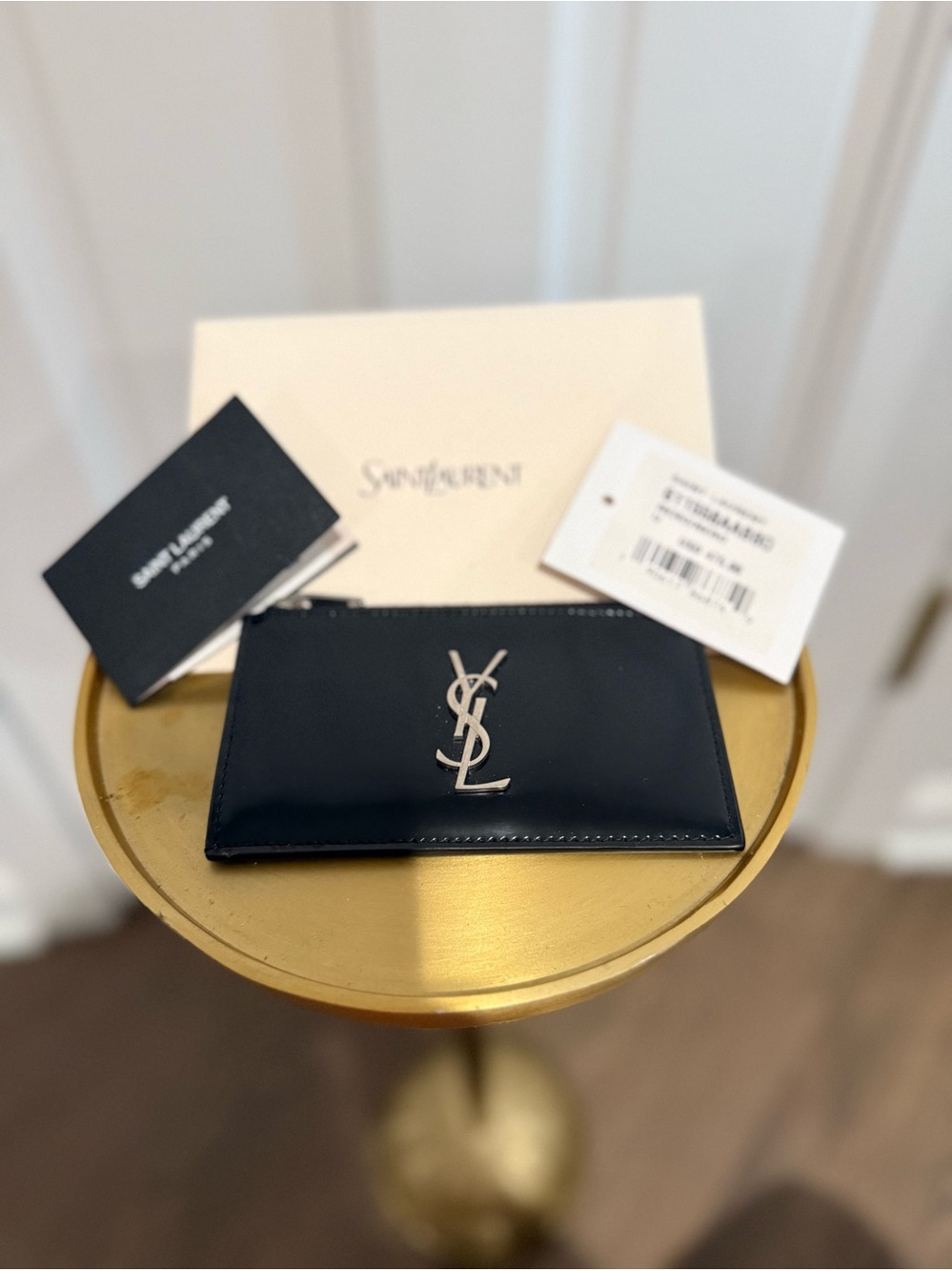 NWT YSL Black Patent Leather Card Holder. OVER 50% OFF RETAIL!!!